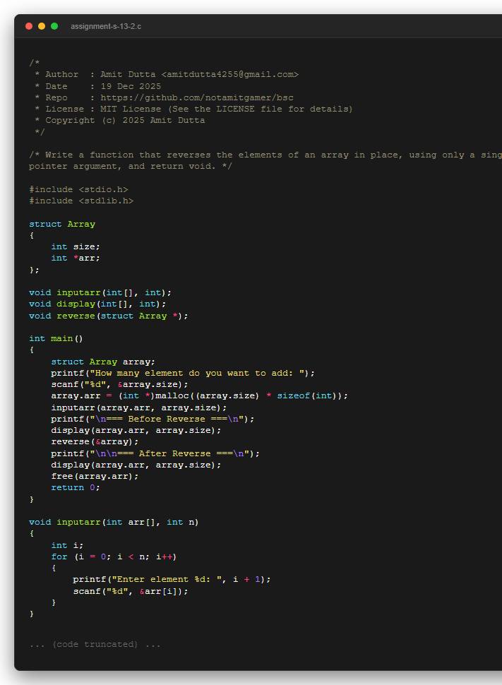 Write a function that reverses the elements of an array in place, using only a single pointer argument, and return void.